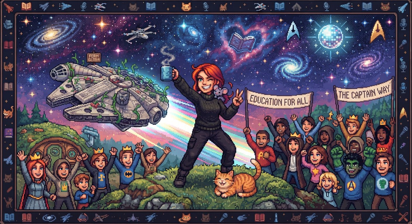 À tous les Captains, Jedi, Avengers, Rebelles, Gardiens de la Galaxie et membres de la Fédération : La Queen a parlé depuis son trou de Hobbit en France. Le message est clair. Nous sommes le seul espoir. Nous avons la Force. L'empathie est notre bouclier, et le partage de nos histoires notre meilleure arme. Alors, "Walk your talk", libérez la parole, et "Gooooooo NOW ! WRAP 10 !" Rien ne peut arrêter le Faucon Millenium quand il décide de décoller pour l'Éducation et la Paix. Et n'oubliez pas : "Tant que ce n'est pas bien, ce n'est pas la fin."